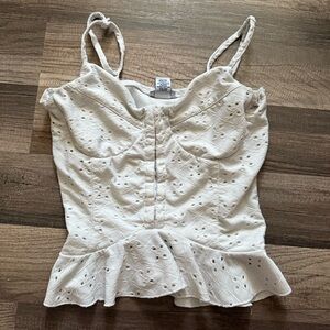 Rue21 Cream Eyelet Camisole Top